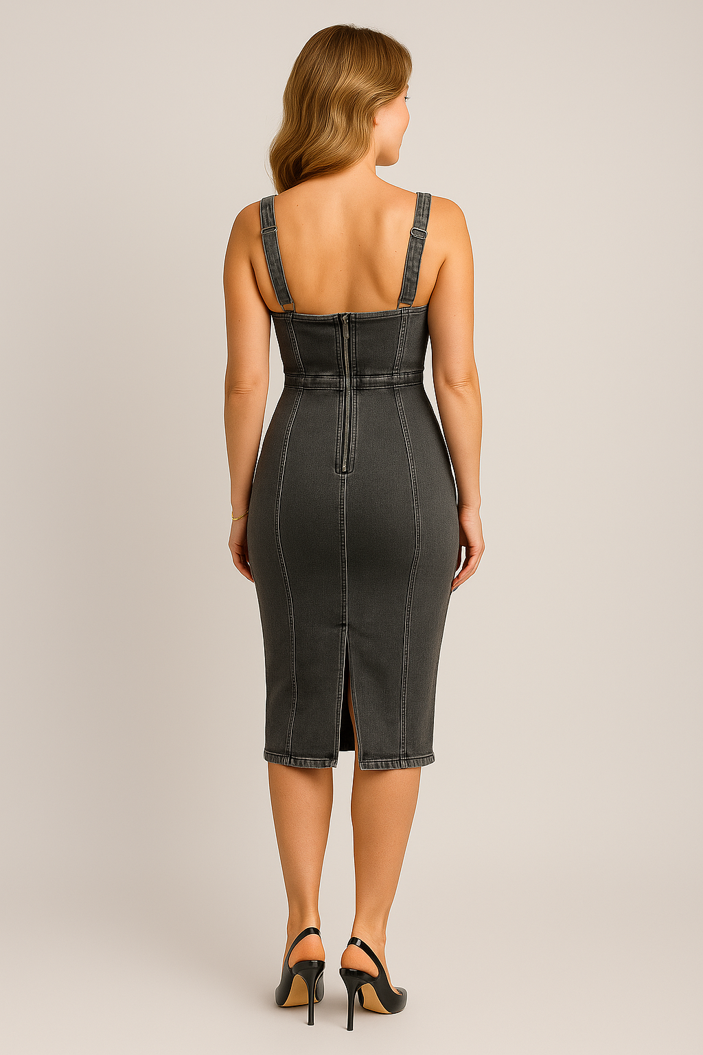 LALUNA | ROBE EN DENIM COL U