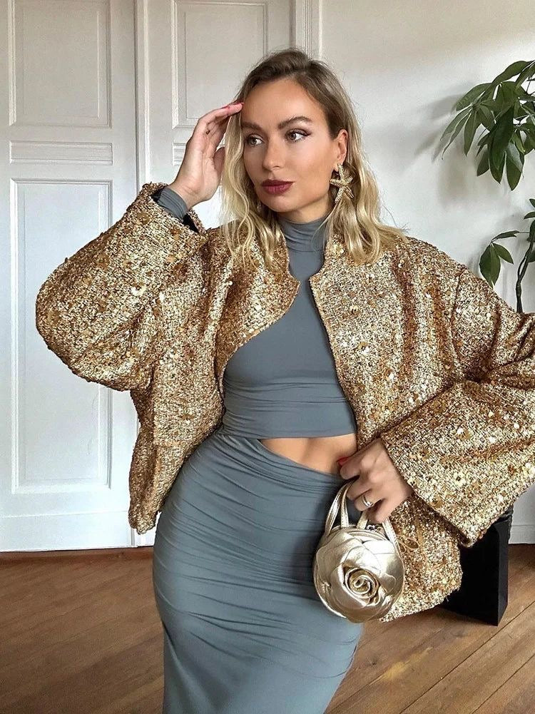 Lavital™ | Veste en Sequins Dorés