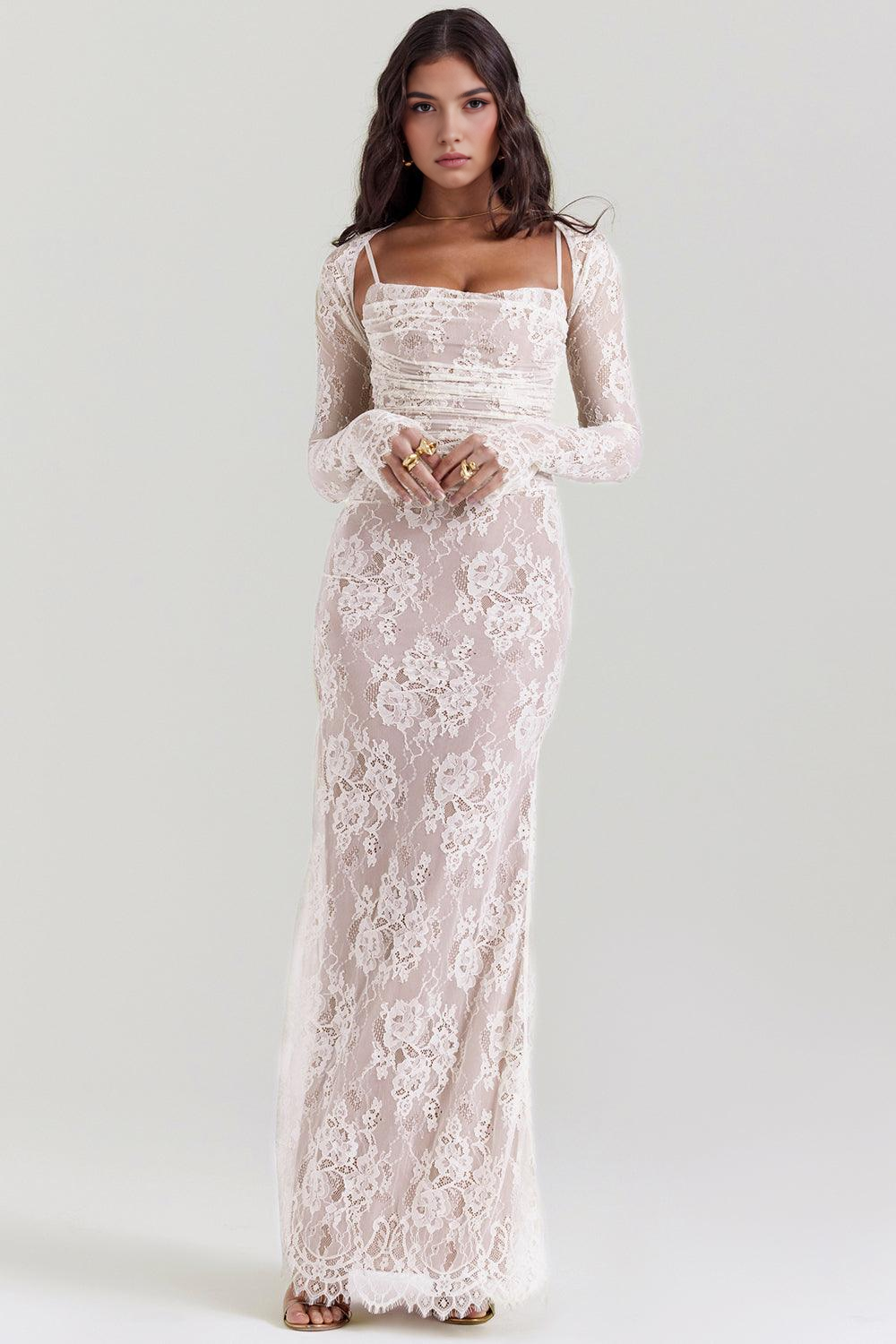 CELESTE - Robe maxi en dentelle