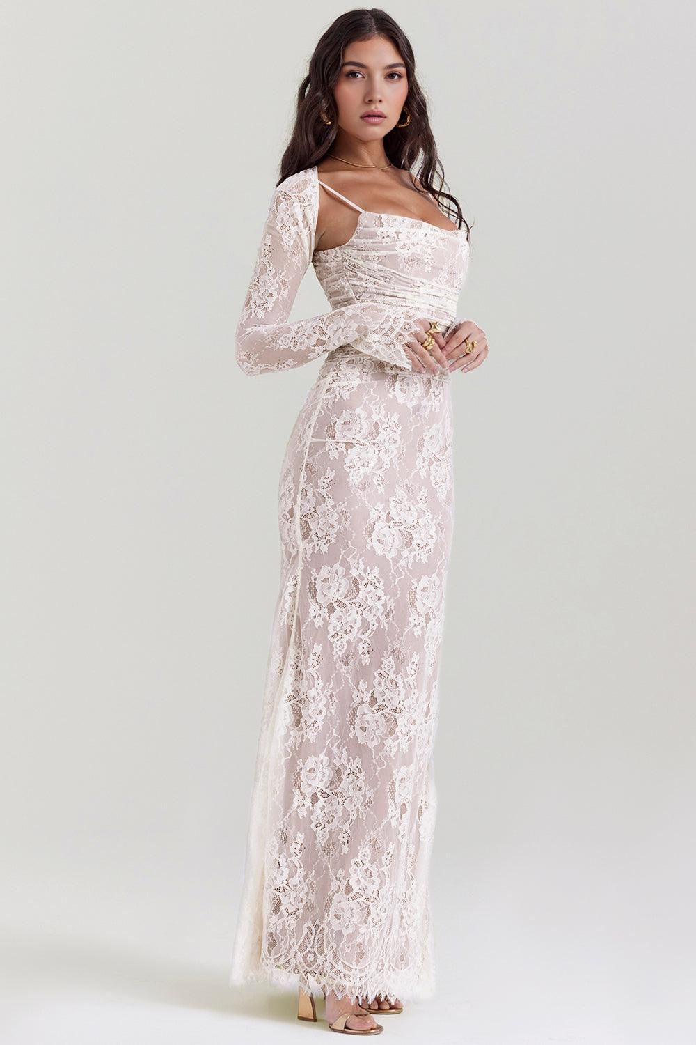CELESTE - Robe maxi en dentelle