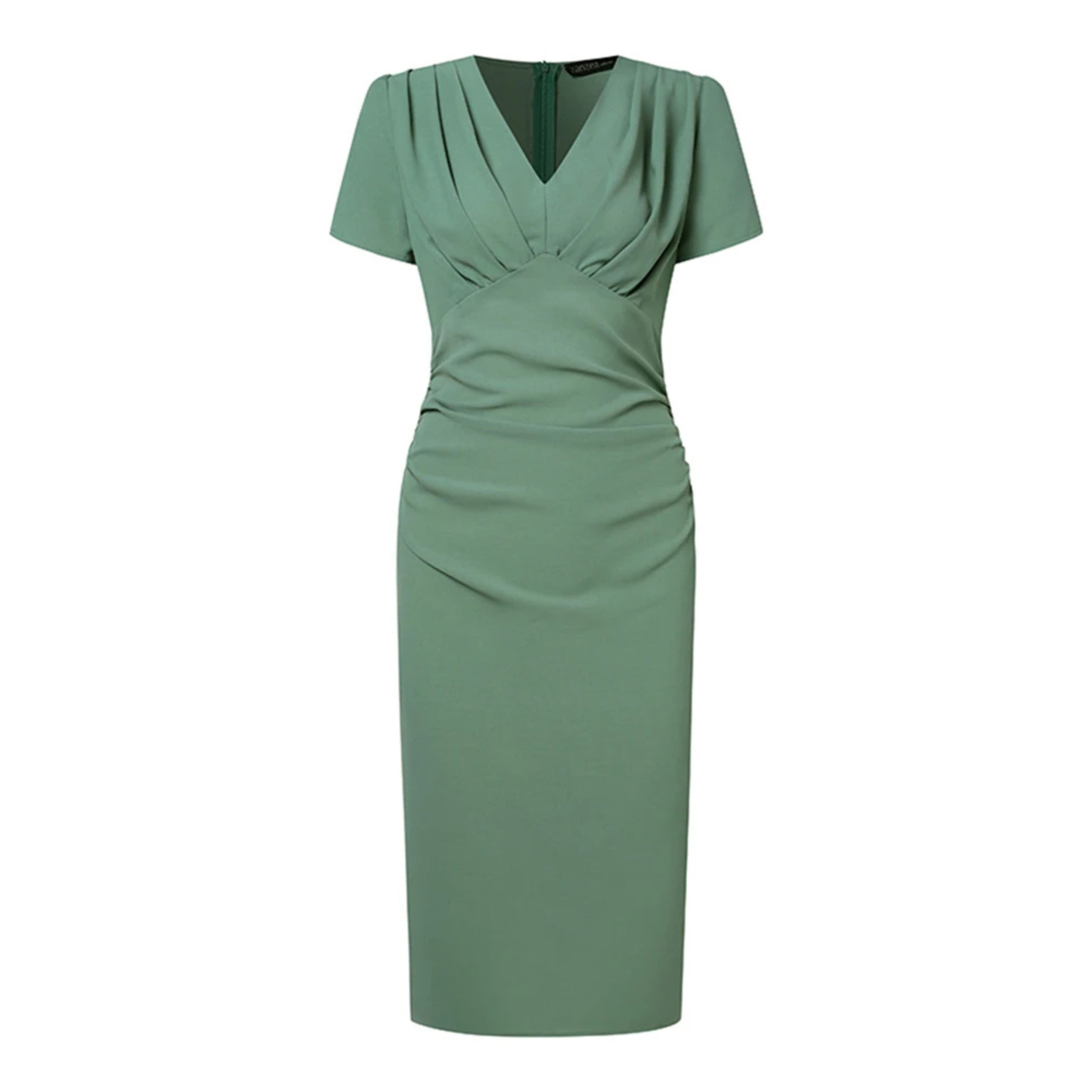 Camille - Robe classique avec plis et manches courtes