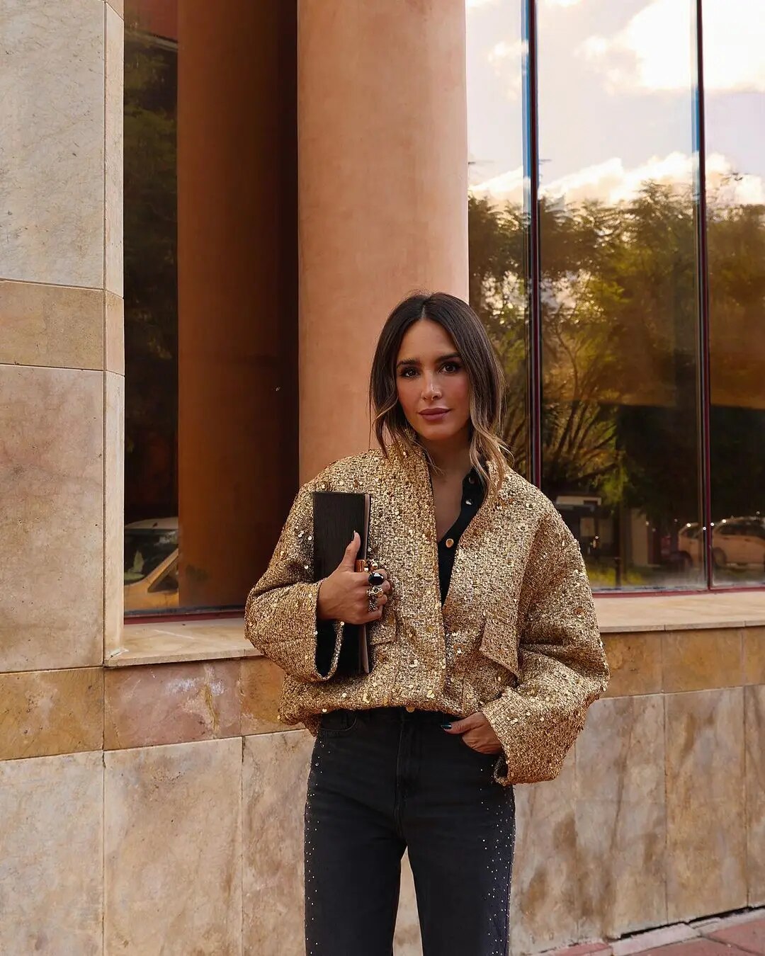 Lavital™ | Veste en Sequins Dorés