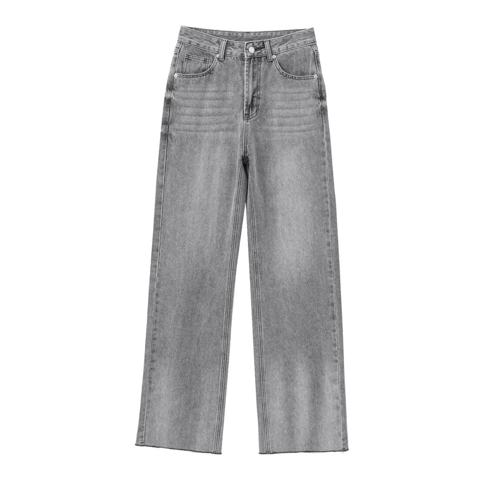Lavital™ | Jean Délavé Gris Évasé