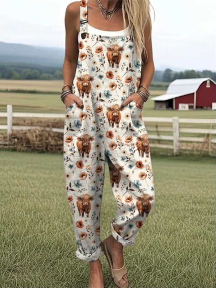 Clover | Highland Cow Dungarees