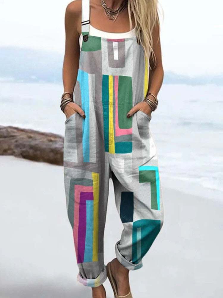 Agnès | Graphic Block Overalls