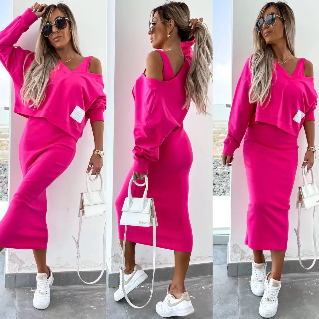 Aglaé – Robe mi-longue audacieuse et élégante avec sweat-shirt oversize